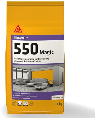 Sika- SikaWall-550 Magic – designspatel för väggytor i betongutseende – modern betongutseende och känsla – 3 kg påse