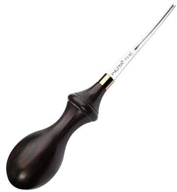 WUTA Professionelles Leather Edger Beveller Leder kantenschneider Abschärfwerkzeug Massiver Ebenholzgriff für Lederarbeiten aus M390 Werkzeugstahl 1.0mm【M390】