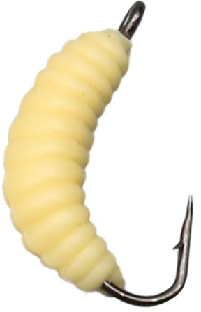 Maggot Baits, 30PCS Artificial Bread Worms with Hooks Soft Fishing Lures for Carp Trout Freshwater Saltwater