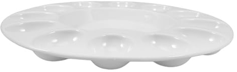 Alipis Vassoio Portauova in Ceramica Bianca 10,5 Resistente all'Usura per Uova Sode e Fresche, Piatto di Uova Ripiene Adatto per Tavola da Pranzo e Buffet di Pasqua