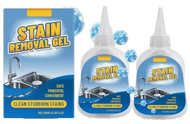 Mould Stain Remover Gel Cleaner - Heavy Duty Stain Cleaner, Effectively Removes Front-Loading Washing Machine Seals, Rubber Gaskets, Bathroom Grout, and Stubborn Shower Stains (1, 2PC)