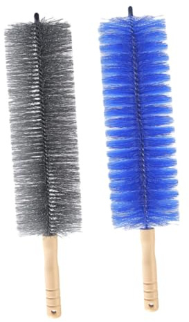 Sosoport 2 Piezas Cepillo para Limpiar Ventiladores Flexible y Duradero Microfibra para Polvo Radiadores y Rejillas de Gris y Azul para Limpieza