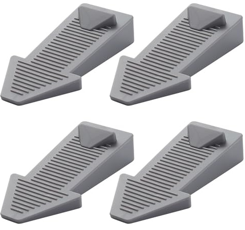 Yatrosynth 4 Pezzi Fermaporta in Gomma, Altezza Regolabile Antiscivolo Antigraffio ferma porta da pavimento per Porte e Pavimenti in Vari Materiali - Grigio