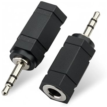 SEYUGOPTI 2Pcs 2.5mm Stereo Male to 3.5mm Stereo Female Audio Adapter | 3-Pole Stereo Audio, Plug-and-Play, Durable Metal Connector, Compatible with Speakers, Headphones, Mobile Devices 2pcs