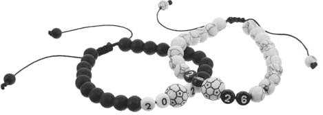 HONITANO 2 Pièces Bracelet Coupe Du Monde Bracelet Football Accessoire Foot Turquoise Noir