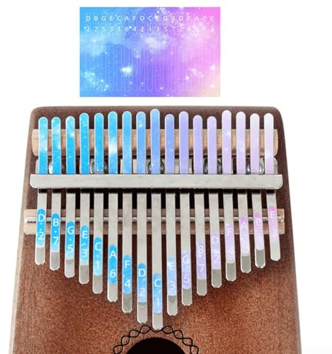Eawfgtuw Für 17 Tasten Kalimba Aufkleber für Anfänger - Skala Notenetikett für Daumenharfe Lernwerkzeug, Kompatibel mit 17 Tasten Kalimba Stahltasten, PVC Wasserdicht (A)