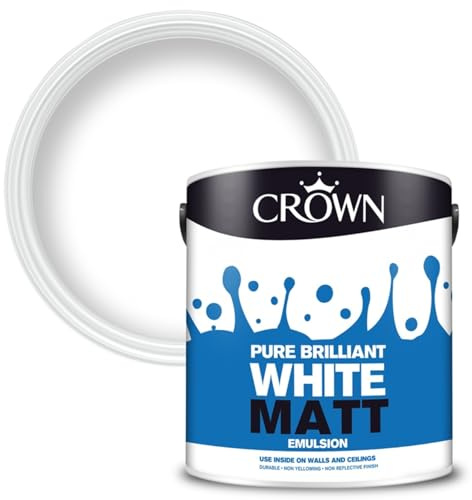 AXpower Inspirational Technology Empowering People Walls & Ceilings Matt Emulsion Paint Pure Brilliant White 5L | Smooth Finish, Easy to Apply, High Coverage Interior Wall Paint