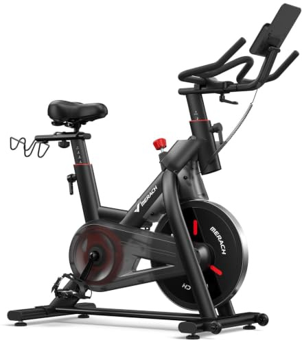 MERACH S29 Heimtrainer Fahrrad - 10kg Schwungrad, extra leise, sanfter Lauf | 16 Stufen Magnetwiderstand, MERACH App, Bluetooth, Kinomap & Zwift kompatibel, 159 kg Belastbarkeit, 142–193 cm