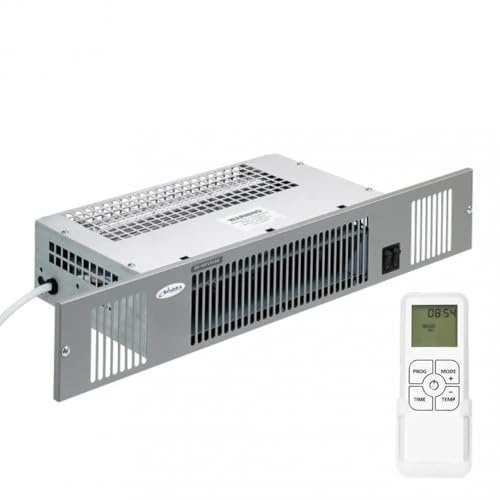 Smiths SS3E Chauffage de plinthe de cuisine électrique 3 kW avec grille effet acier brossé – Taille de la pièce jusqu'à 58 mètres cubes