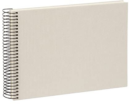 goldbuch 20723 Spiralalbum Bella Vista, Foto Album 24x 17cm, Fotoalbum mit 40 weiße Seiten, Erinnerungsalbum aus Leinen, Fotobuch für Bilder und Fotos zum Einkleben, Sandgrau