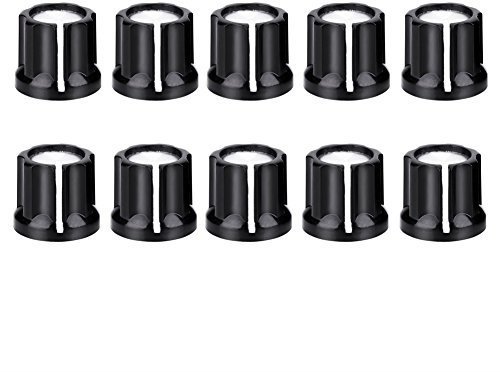 Qiilu Poti Knöpfe 6mm,10 Stücke E-Gitarre Lautstärkeregler Gitarre Basförmigen brunde Welle Scter Kappe Potentiometer d Shaft knobs,6mm knob,Potentiometer knobs 6mm