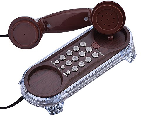 Tosuny Téléphone Filaire Antique fixé au Mur, Rétroéclairage Bleu rétro téléphone Suspendu téléphone Fixe avec Fonction de Composition tonale/muet/redial/Pause pour la Maison hôtel