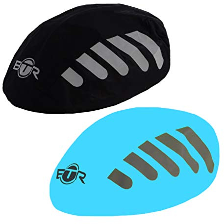 BTR Waterproof Bicycle Helmet Covers x 2. Blue & Black
