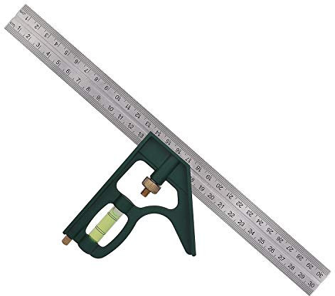 Squadra Combinata Regolabile Righello ad Angolo Quadrato Combinazione di Righello Universale 45/90 Grado per Ingegnere Artigiano Falegname 300 mm