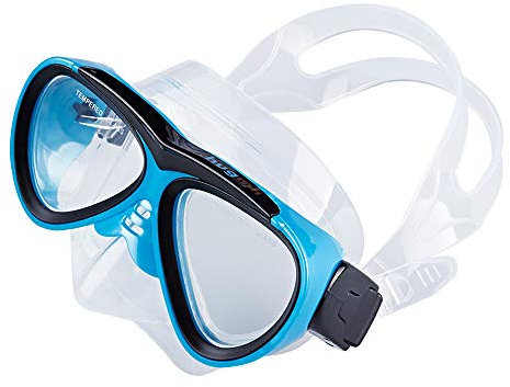 Tomyeer Trockenschnorchel-Set für Erwachsene, Schnorcheln, Tauchmaske, gehärtetes Glas, Silikon, Schwimmbrille, Schnorchel-Set, Blau und Schwarz