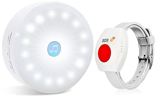 ChunHee Personal Alarms For Elderly, Panic Alarm for Elderly with 300FT Range, 1UK Plug-in Receiver & 1 Watch Call Button for Seniors/Patients