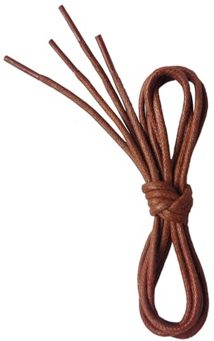 VSUDO Waxed Round Shoe Laces, Diameter 2.5mm Thin Oxford Shoelaces for Shoe | Round Laces for Brogues Derby or Blucher Shoes, Shoestrings for Ankle Boots or Desert Boots, Formal Shoelace for Men or Women