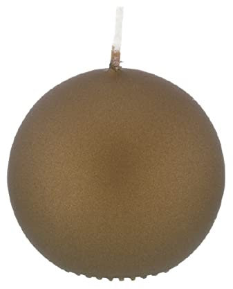 Kugelkerzen Brandy mit Metalleffekt (Metallic Matt), Ø 10 cm, 6 Stück
