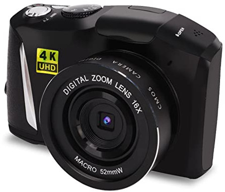 ASHATA Cámara Réflex Digital 4K con Zoom Digital 16X, Pantalla de 3,2 Pulgadas, Cámara Ultra HD de 48 MP con 8 Modos de Escena, Cámara de Video, Cámara Vlogging
