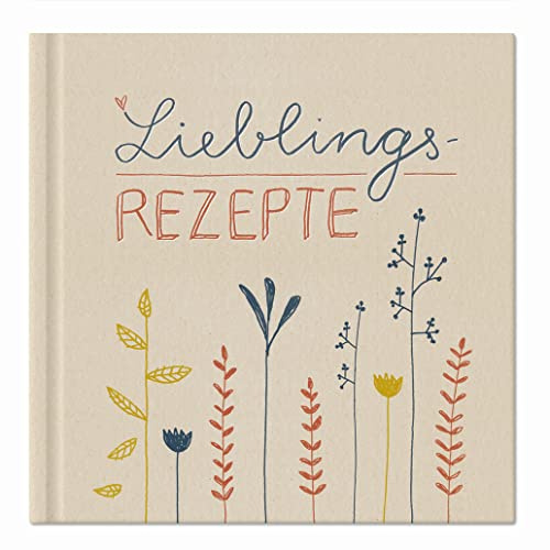 Eine der Guten Rezeptbuch zum Selberschreiben, blanko DIY Kochbuch & Backbuch für 80 Lieblingsrezepte, FSC Papier, Premium Hardcover, Blumen Design, Creme Beige, 21x21 cm