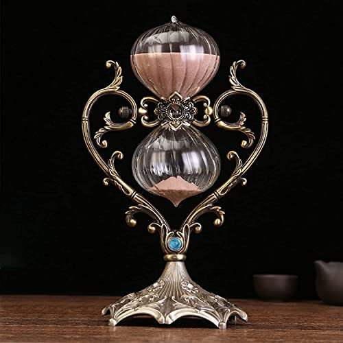 Sanduhr-Timer, Sanduhr-Sanduhr, 30 Minuten/60 Minuten, Sanduhr, Basteln, Metall, Sanduhr, Glas, Dekoration, einzigartiges kreatives Andenken, Geschenk for Zuhause, Studium, Büro (Farbe: B, Größe: 30 M