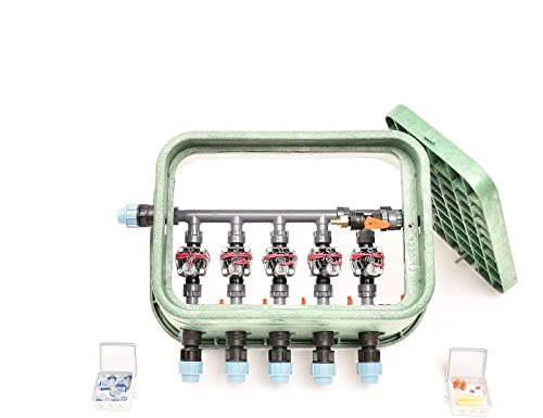 Plug&Rain 5er-Ventilbox Hunter PGV mit Durchflussregulierung und Druckluftanschluss, 25 mm (3/4) Expert