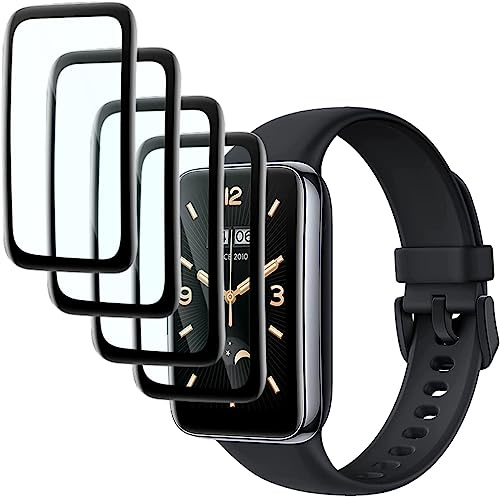 Quanen Electronic [4 Piezas Protector Película Compatible con Xiaomi Mi Band 7 Pro Protector de Pantalla, Anti-Arañazo, Alta Definición, [No Burbujas] Soft HD TPU Película Protectora - Negro