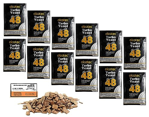 12 x Turbohefe - Alcotec Classic 48-130g, Hefe zur Gärung, Turbo Hefe, Hefe für Maische, Hefe für die Gärung, Wodka-Hefe