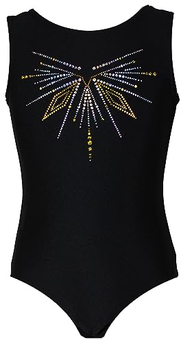 GymStern Mädchen Gymnastikanzug mit Glitzerplättchen – Kurzarm Turnanzug aus Samt oder LYCRA®-Fasern mit Rundhalsausschnitt – Made in Germany