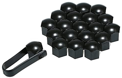 20 Stück 17mm 19mm Radschraubenkappen Reifenmutterabdeckungen für Porsche Cayman Macan Panamera, Radmutterkappen Radschraube Mutterkappen Radmuttern Abdeckung,A-19MM/BLACK
