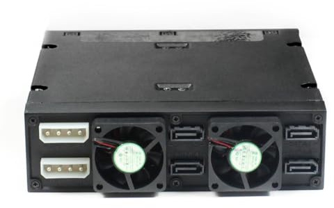 JMT 2,5 Zoll 4 Bay SATA 6Gbps Festplattengehäuse Optisches Laufwerk Mobile Rack für 12,5 mm HDD PC Laptop (Gehäuse + Lüfter)