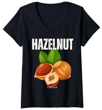 Womens Farming Hazelnuts Tree Nut Farmer Food Forest V-Neck T-Shirt