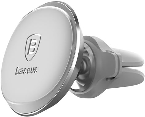 Baseus Magnetische Handyhalterung für Lüftungsschlitze, mit Kabelclip, Frost Silver