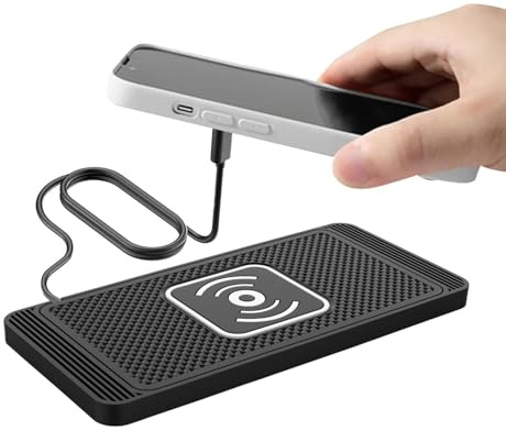 Almohadilla de cargador inalámbrico para coche,Cargador de coche inalámbrico | Almohadilla de carga delgada de carga rápida de 15 W | Soporte para cargador de coche, alfombrilla de carga de teléfono a