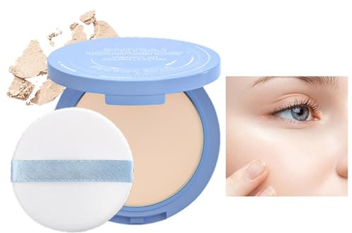 Langanhaltender Kompaktpuder, Kompaktpuder Für Trockene Haut, Kompakt Gesichtspuder Mit Natürlichem Finish, Kompakt Gesichtspuder Für Empfindliche Haut, Wasserdichter Gepresster Puder, 10g
