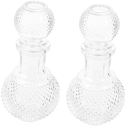 PAMINGONO 2 Stück Kreative Whisky Dekanter aus Glas 250ml mit Künstlerischem Design und Einfacher Handhabung für Riegel und Familiengebrauch