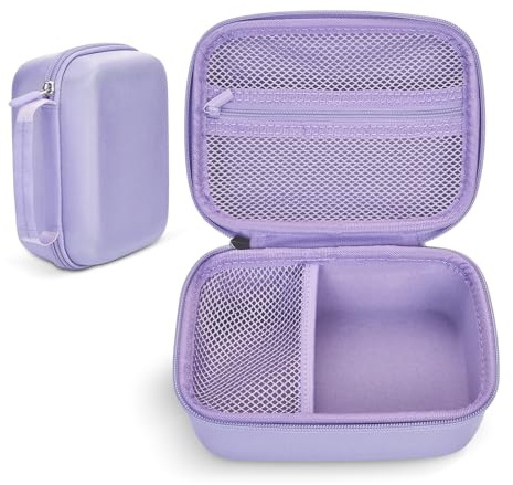 Hikkon Etui pour Appareil Photo Adapté pour CAMCLID/HiMont/ASTGMI/Dylanto/GREENKINDER/Gofunly Appareil Photo Instantané Enfant, Étui Résistant aux Chocs avec Dragonne - étui Uniquement(Pourpre)