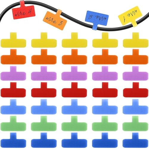35 Stück Nylon Kabeletiketten Kabel, kabelbeschriftung, Beschreibbare Kabel Beschriftung, Wiederverwendbare Kabelbeschriftung, Mehrfarbige Kabelmarkierung, Zum Identifizierung von Kabel, Drähten