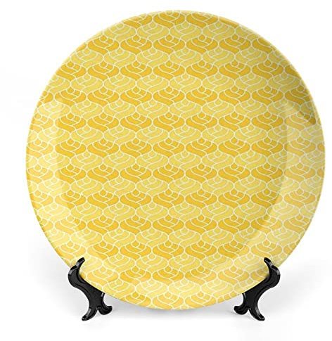 Piatto da appendere in ceramica astratta, scarabocchio di San Valentino con rose, amore e affetto, 7 pollici