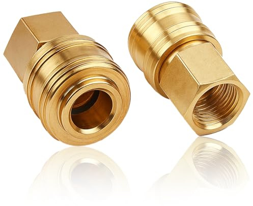2 Stück Druckluftkupplung 1/4 Zoll, 1/2 Zoll, 3/8 Zoll, DN6, DN9, DN13 Bsp Innen Messing Kupplungsstecker, Innengewinde, Außengewinde Kupplungsdose, Schlauchverbinder, Ventildose, Gewindestecker
