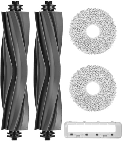 Tixexo Accessoires pour Dreame X40 Ultra/X40 Master/X30 Ultra/L40 Ultra/L30 Ultra/L20 Ultra/L10s Ultra/L10s Ultra Heat/L10s Ultra Gen 2,2 Brosse Principales,2 Chiffons et 1 Cache-Brosse en Caoutchouc