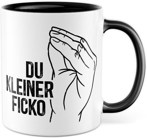 Tasse Meme Geschenk Du kleiner Ficko, Kaffeetasse Witzig Sarkasmus Humor, Geschenkidee Kollege Kollegin Team Kaffee-Becher