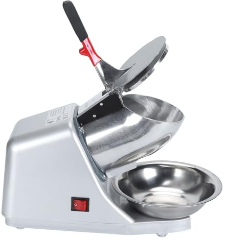 ZJchao 300W Crusher à Glace électrique Machine à Glace en Acier Inoxydable Machine à Glace Rasée Commerciale avec Couverture Anti-éclaboussure pour les Restaurants à Domicile 2200r /