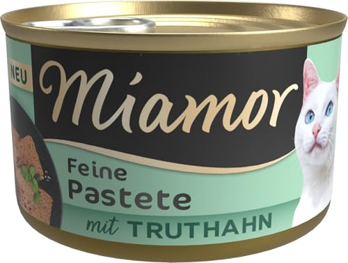 Miamor - Pastete | Nassfutter für ausgewachsene Katzen mit natürlichem Taurin. Getreidefreies Alleinfutter in der Dose ohne Soja und künstliche Zusätze | 12x85g Truthahn