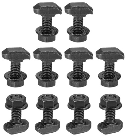PATIKIL 10 Ensembles Boulons À Fente En T M6x16mm Noir