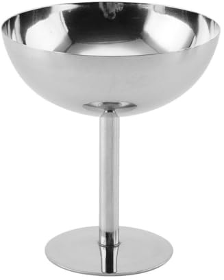 Durlo Glassskål i rostfritt stål, dessertskål i metall, mini-glassskål i metall, dessertskål i rostfritt stål för sallad, 150 ml