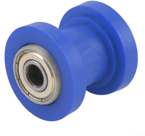 Poulie à rouleau de chaîne de 8 mm et 10 mm pour VTT et moto tout-terrain - Tendeur coulissant réglable avec plastique technique (10 mm, bleu)