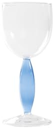 Zafferano Dorici Set di 4 bicchieri da vino bianco in vetro borosilicato soffiato a mano con dettagli Bluino - Design raffinato ed elegante per tavoli moderni