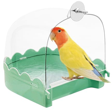 Genérico Baño para Pájaros – Bañera De PVC Exterior para Loros Periquitos Ninfas | De Baño Ṕara Aves Pequeñas | Bebedero Y Limpieza Multifuncional En Jaula | Accesorio Mascotas Hogar Oficina