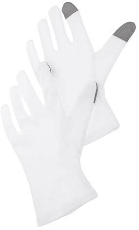 MALUGOGO Guantes Hidratantes de Algodón para Dormir 1 Par con 2 Dedos Táctiles para Manos Secas, Guantes de Noche Transpirables para Cuidado Spa y Cosmético de Manos